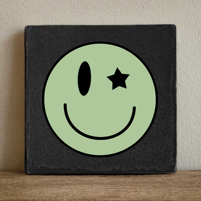 Label2X Tegeltje smiley ster Tegeltje smiley ster woonaccessoires homedecoratie