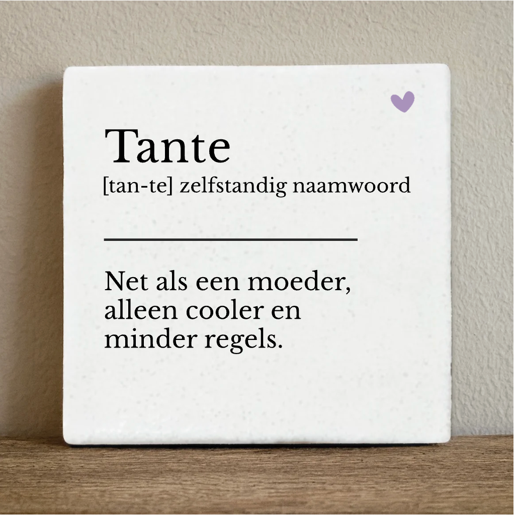 Label2X Tegeltje tante Tegeltje tante woonaccessoires homedecoratie