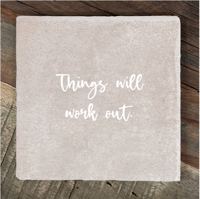 Label2X Tegeltje things will work out woonaccessoires homedecoratie