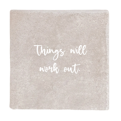 Label2X Tegeltje things will work out woonaccessoires homedecoratie