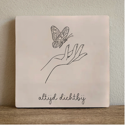 Label2X Tegeltje vlindertje Tegeltje vlindertje woonaccessoires homedecoratie