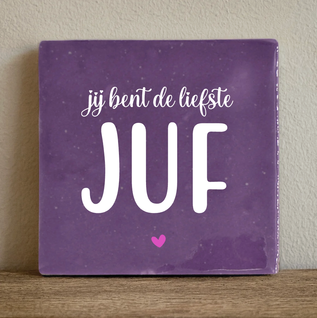 Label2X Tegeltje voor de liefste juf Tegeltje voor de liefste juf woonaccessoires homedecoratie