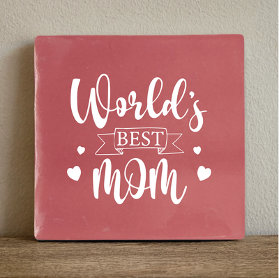 Label2X Tegeltje worlds best mom Tegeltje worlds best mom woonaccessoires homedecoratie