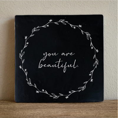 Label2X Tegeltje you are beautiful Tegeltje you are beautiful woonaccessoires homedecoratie