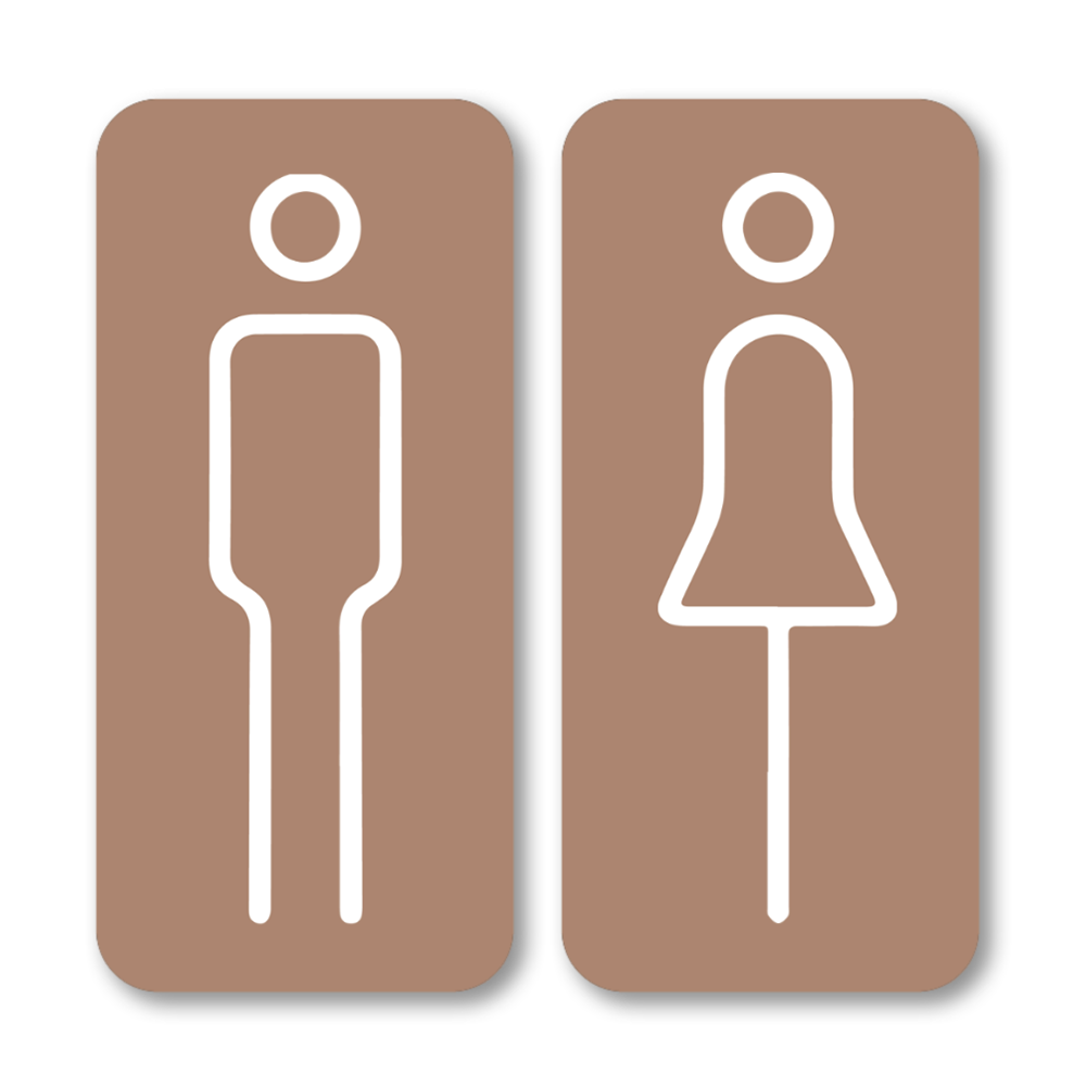 Label2X wc bordje voor dames en heren toiletten