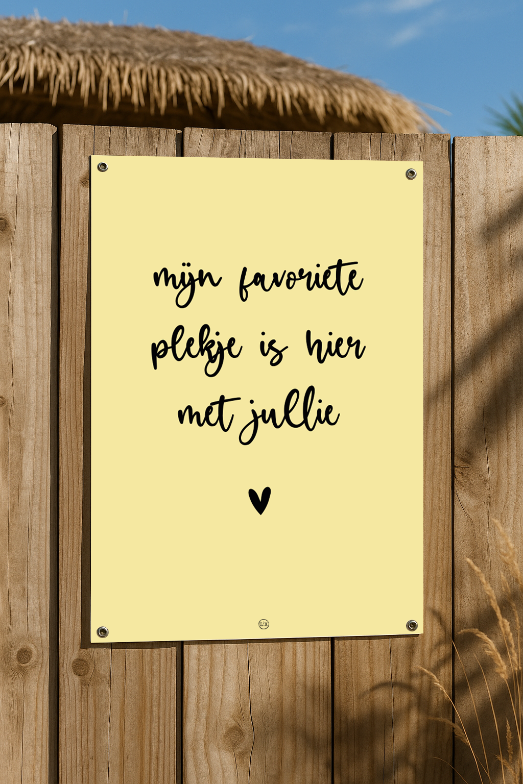 Label2X tuinposter Tuinposter favoriete plekje pastel geel Tuinposter favoriete plekje pastel geel woonaccessoires homedecoratie