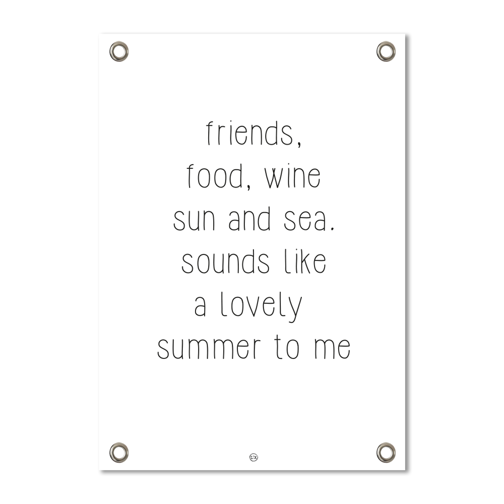 Label2X tuinposter Tuinposter friends food wit woonaccessoires homedecoratie