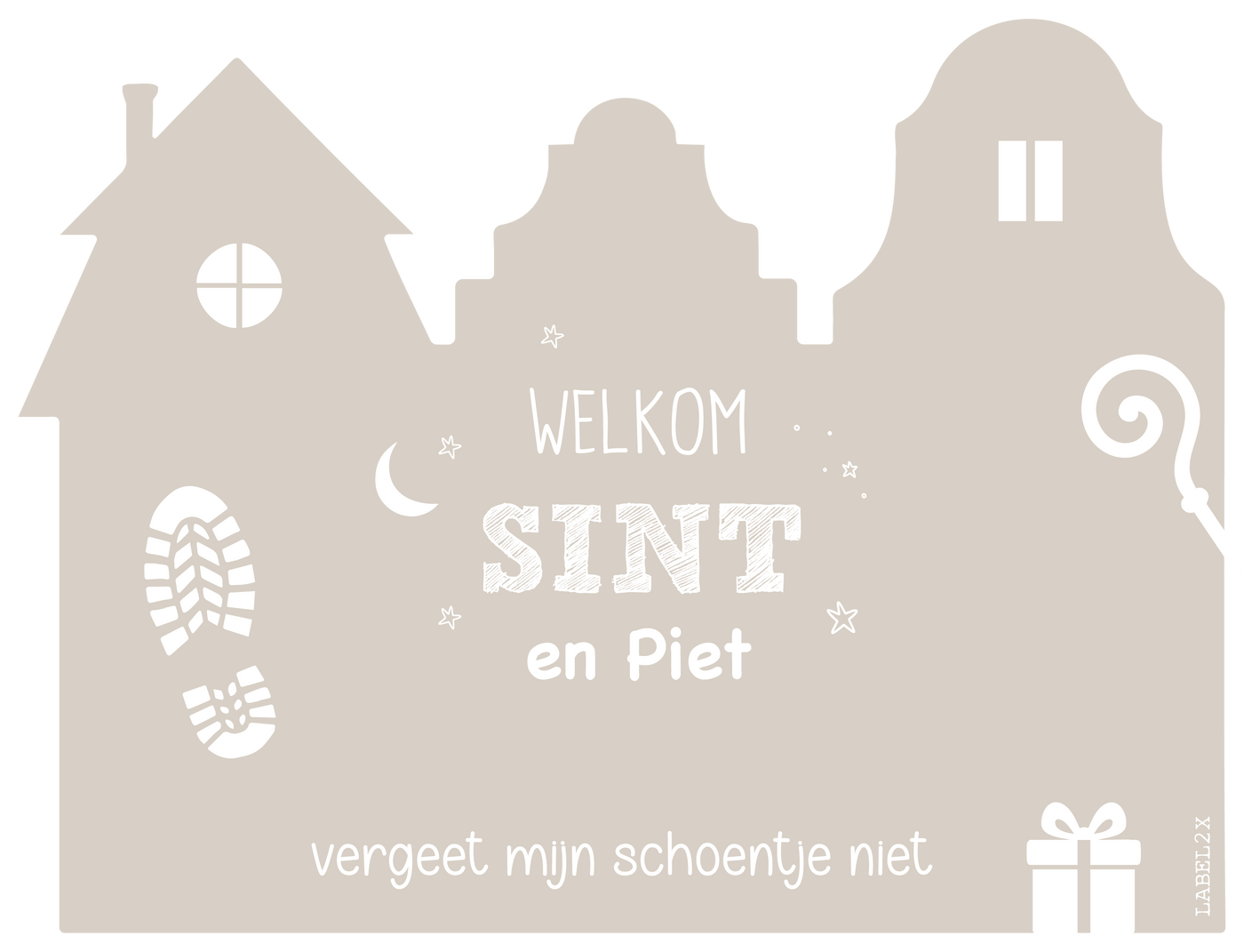 Label2X Sinterklaas Vergeet mijn schoentje niet / Beige Sinterklaas schoen-zet-mat NIEUW Sinterklaas schoen-zet-mat NIEUW woonaccessoires homedecoratie