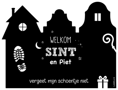 Label2X Sinterklaas Vergeet mijn schoentje niet / Zwart Sinterklaas schoen-zet-mat NIEUW Sinterklaas schoen-zet-mat NIEUW woonaccessoires homedecoratie