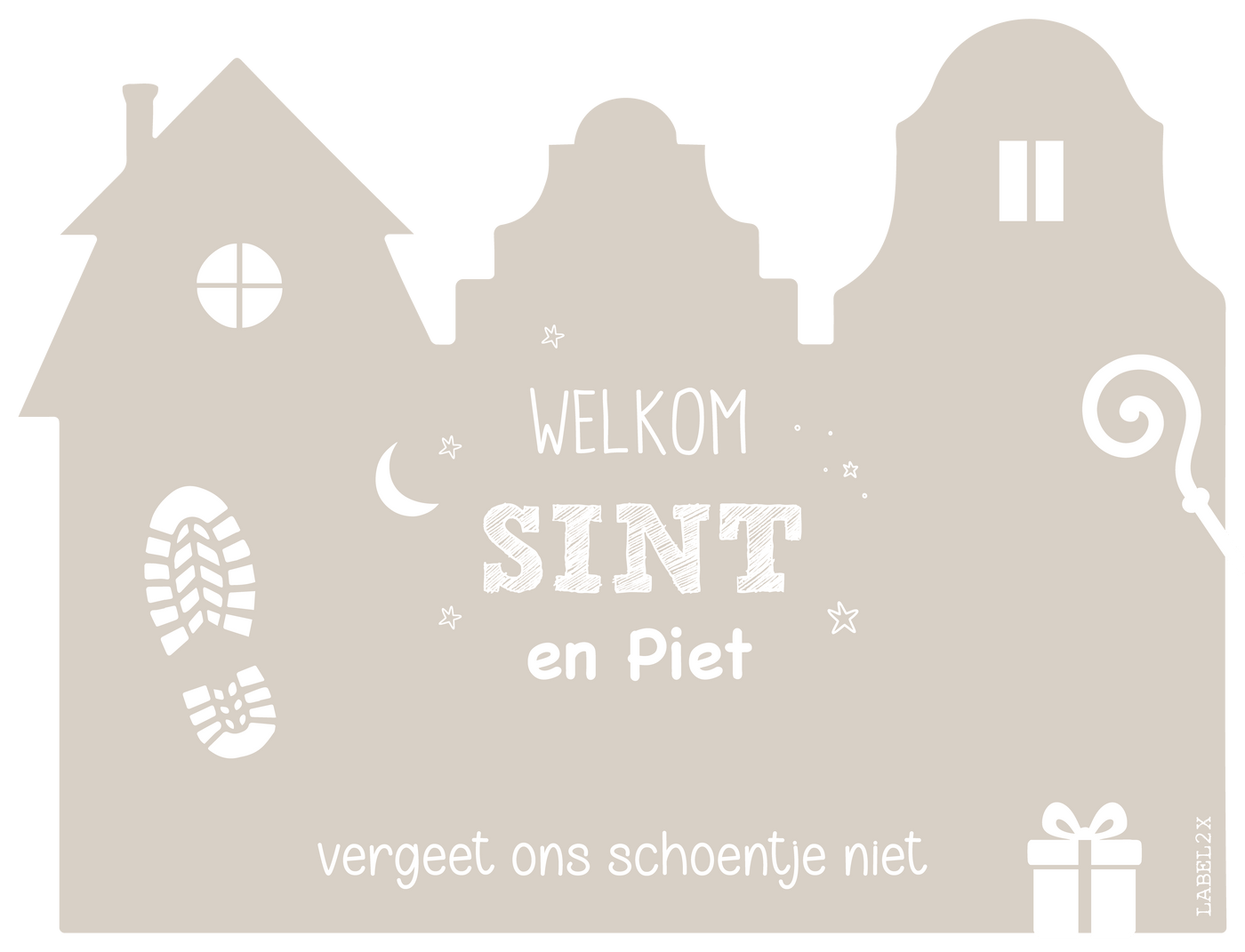 Label2X Sinterklaas Vergeet ons schoentje niet / Beige Sinterklaas schoen-zet-mat NIEUW Sinterklaas schoen-zet-mat NIEUW woonaccessoires homedecoratie