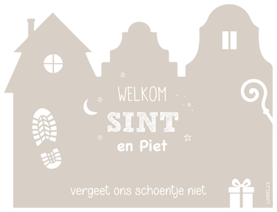 Label2X Sinterklaas Vergeet ons schoentje niet / Beige Sinterklaas schoen-zet-mat NIEUW Sinterklaas schoen-zet-mat NIEUW woonaccessoires homedecoratie
