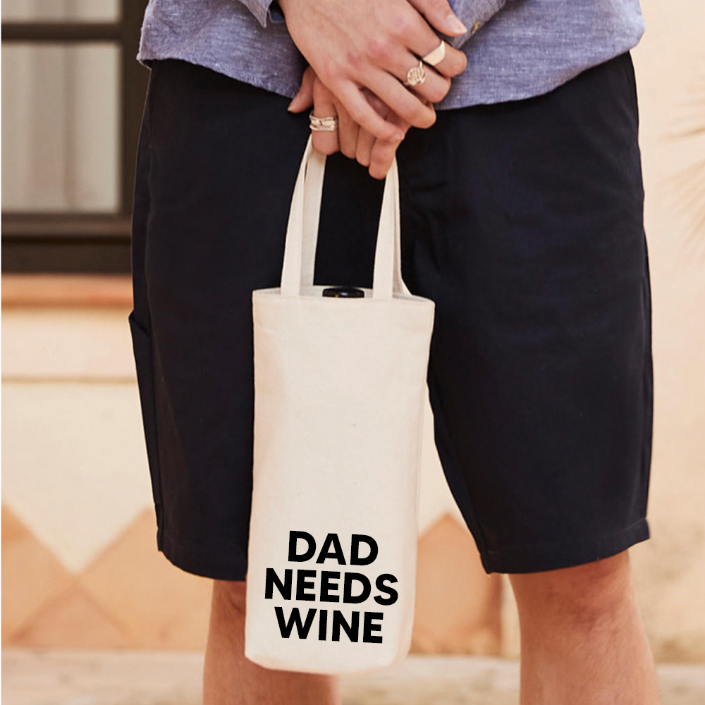 Label2X Wijnfles tas dad needs wine woonaccessoires homedecoratie