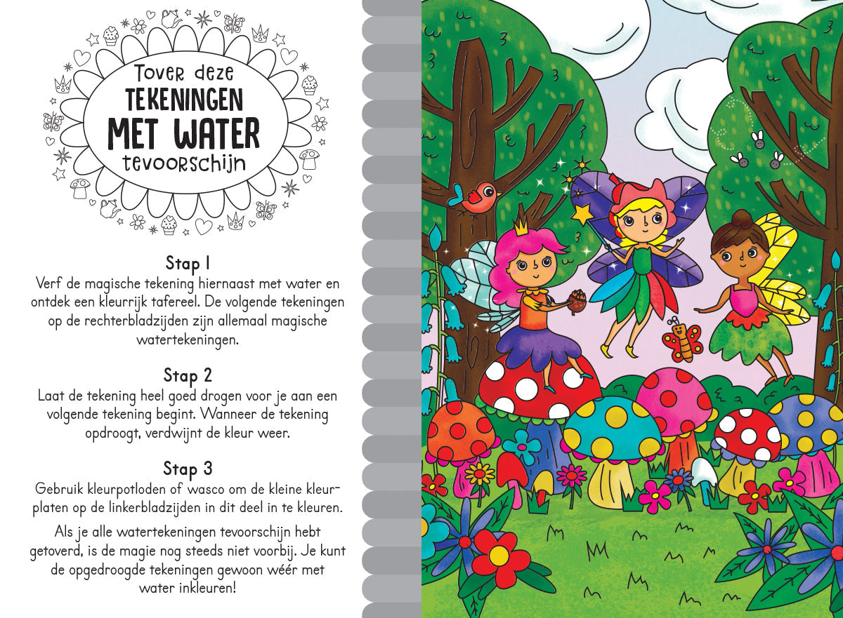 Lantaarn Publishers Kinderboeken Magisch waterkleurboek Feeën 9789463548113 woonaccessoires homedecoratie
