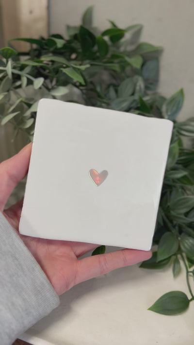 Tuile coeur holographique