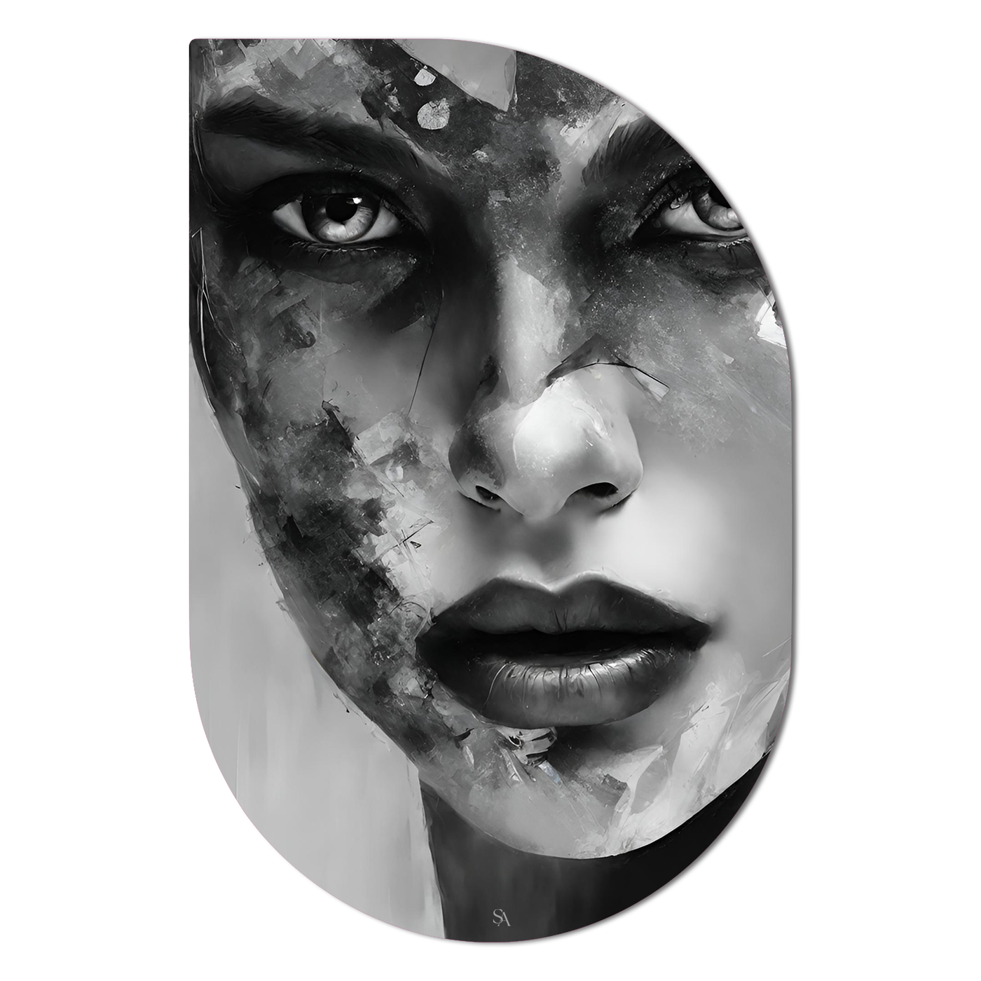 ScandiArt ScandiArt Drip / 13 x 20 cm / Forex ScandiArt abstract women face 6090351328315 SADF20-057 woonaccessoires homedecoratie