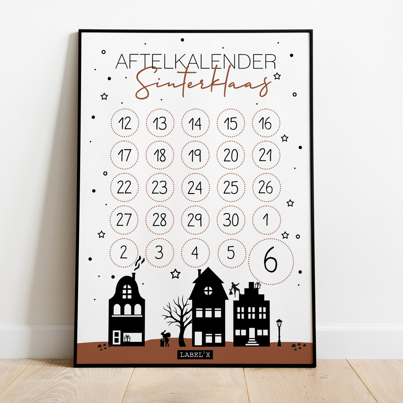 Label2X Sintkerst Aftelkalender BELGIË poster sinterklaas 2.0 woonaccessoires homedecoratie