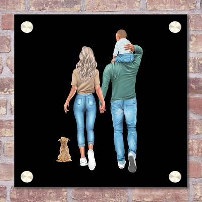 Label2X Naambordje vierkant Naambordje voordeur vierkant familie modern woonaccessoires homedecoratie