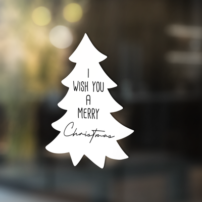 Label2X Kerstmis 30 cm hoog / Wit Sticker merry christmas boom woonaccessoires homedecoratie