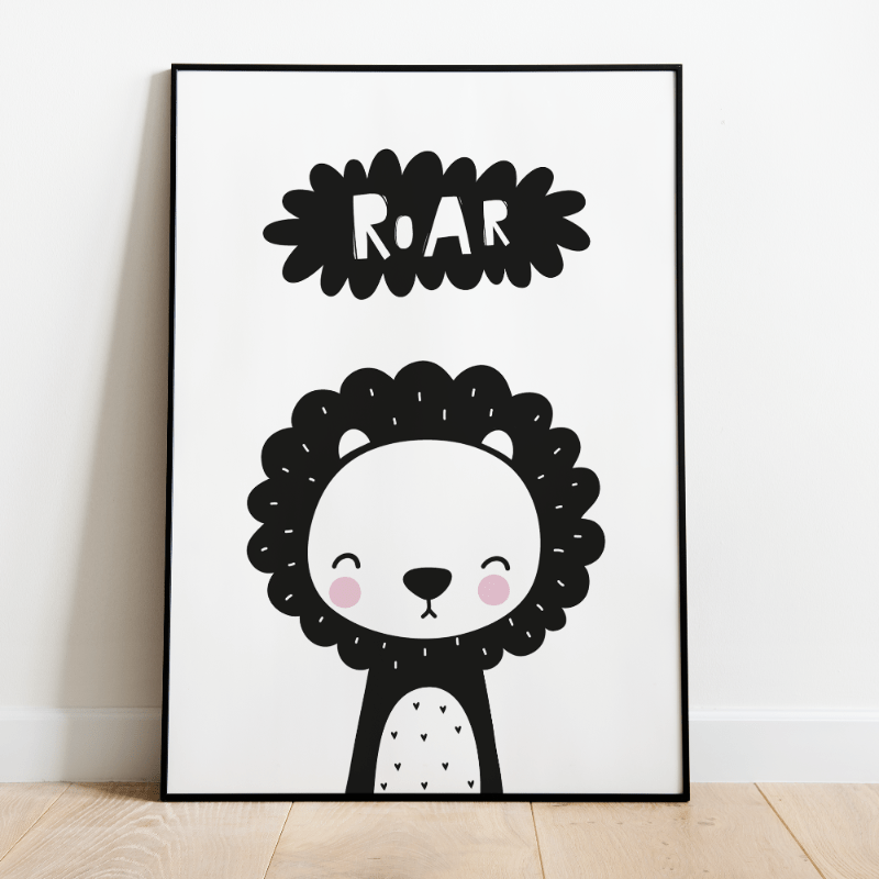 Label2X Kinderkamerposter A4 Kinderkamer poster leeuw roar