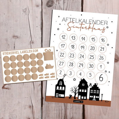 Label2X Sintkerst Aftelkalender BELGIË poster sinterklaas 2.0 woonaccessoires homedecoratie
