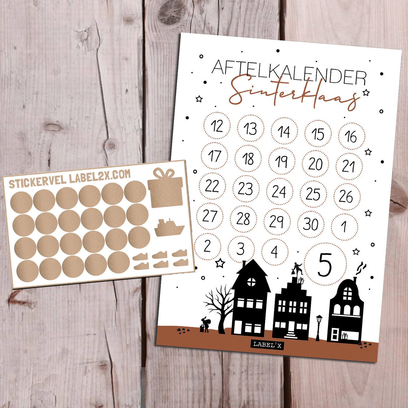 Label2X Sintkerst Aftelkalender poster sinterklaas 2.0 woonaccessoires homedecoratie