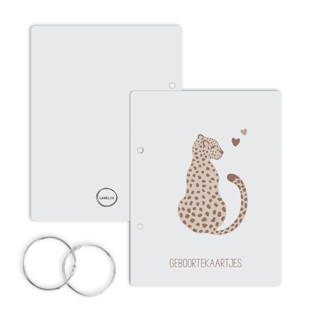 Label2X Bewaarbundel geboortekaartjes cheetah woonaccessoires homedecoratie