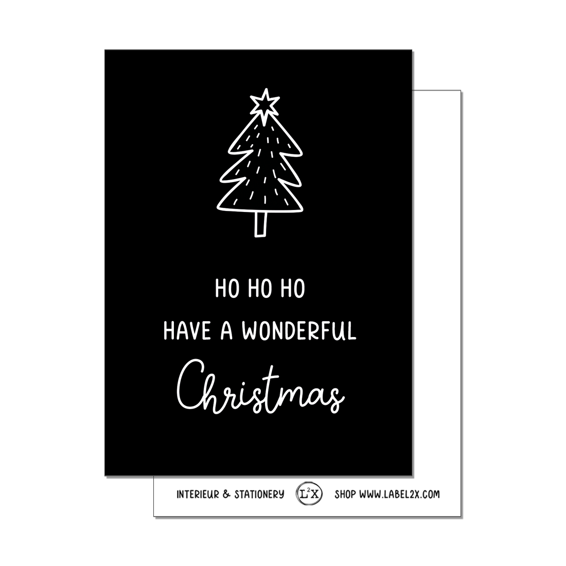 Label2X Kaarten Bundel 5 minikaartjes ho ho ho KA-024 woonaccessoires homedecoratie