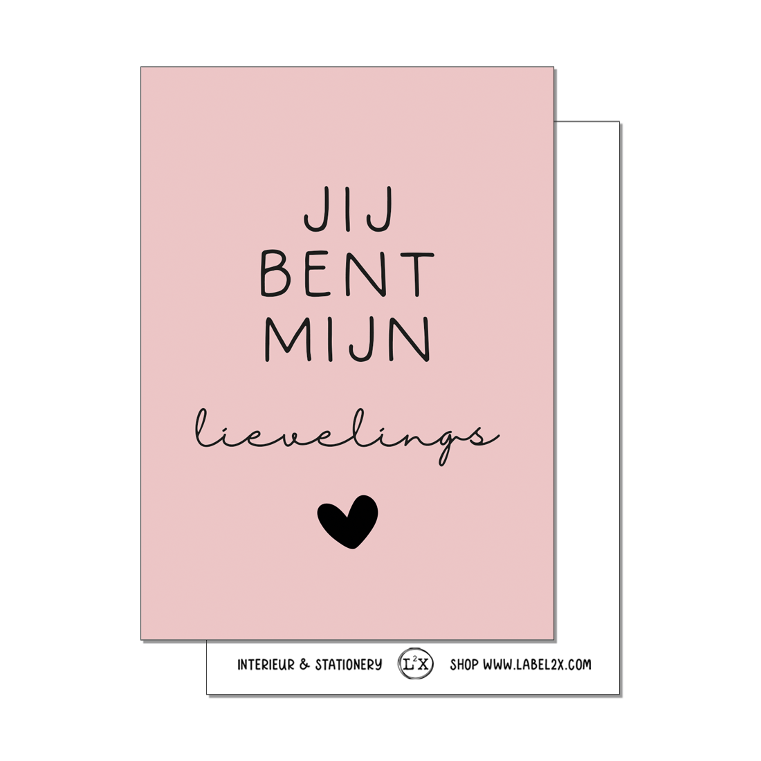 Label2X Kaarten Bundel 5 minikaartjes jij bent mijn lievelings KAB-030 woonaccessoires homedecoratie