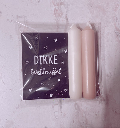 Label2X Sintkerst Cadeausetje 2 kaarsen met kaartje woonaccessoires homedecoratie