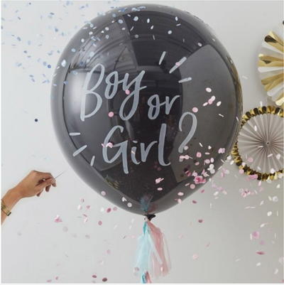 Label2X Confettiballon Gender Reveal XL Boy or Girl? woonaccessoires homedecoratie
