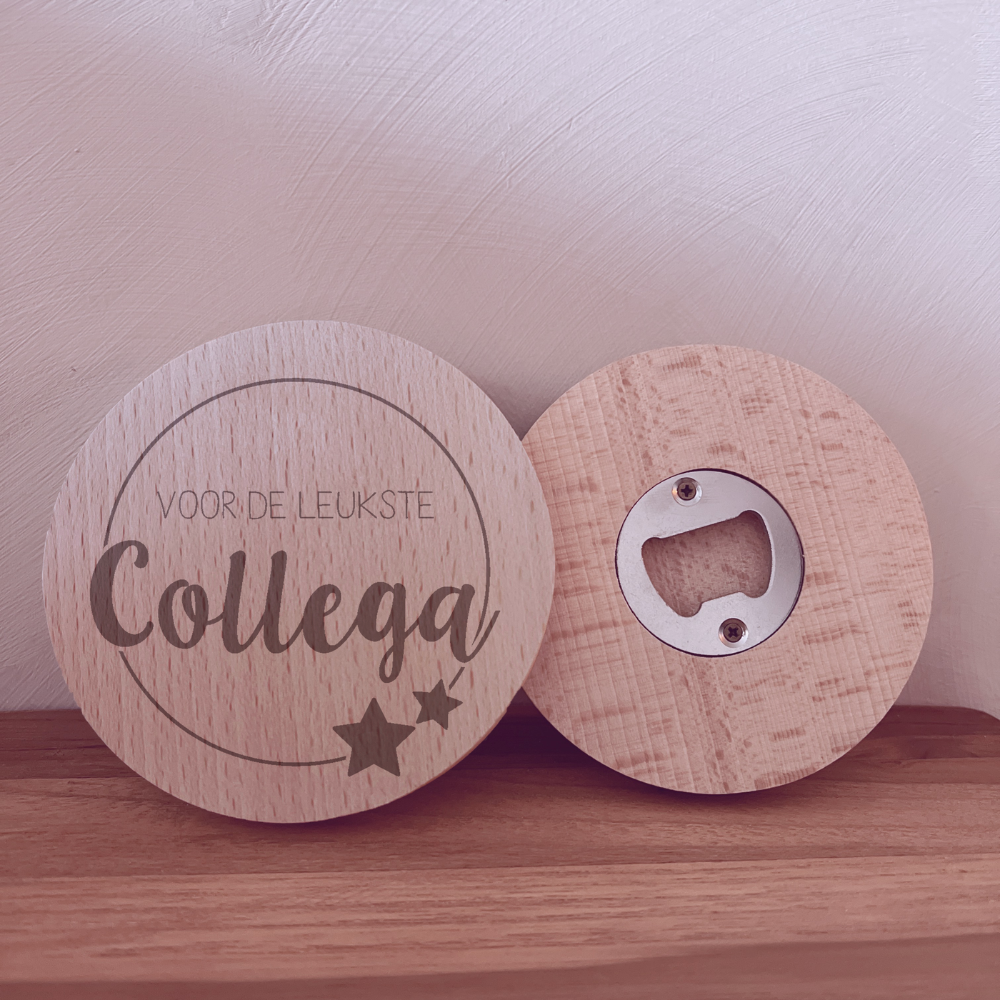 Label2X Kerst Flesopener rond voor de leukste collega HT-014 woonaccessoires homedecoratie