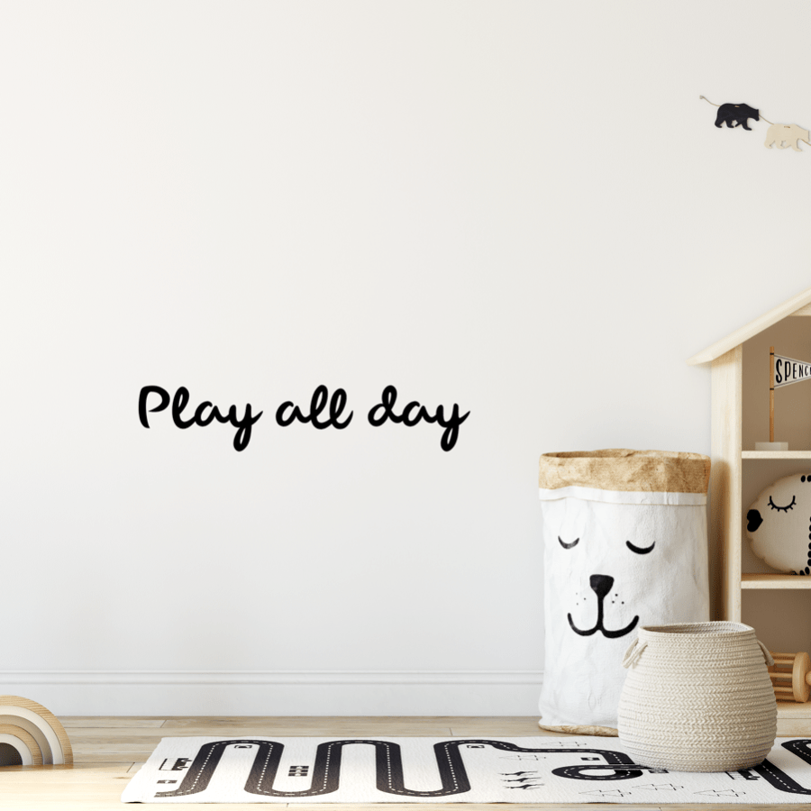 Label2X Muurstickers Groot (60 cm breed) Muursticker play all day