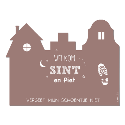 Label2X Sintkerst Hard glad (niet buigbaar / 60cm breed) / 1 schoentje / Roze Sinterklaas schoen-zet-mat Sketch XL woonaccessoires homedecoratie