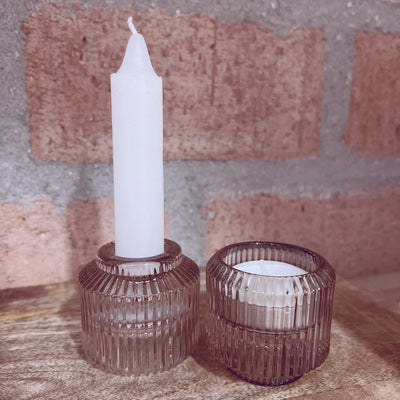 Label2X Kandelaar glas dubbel woonaccessoires homedecoratie