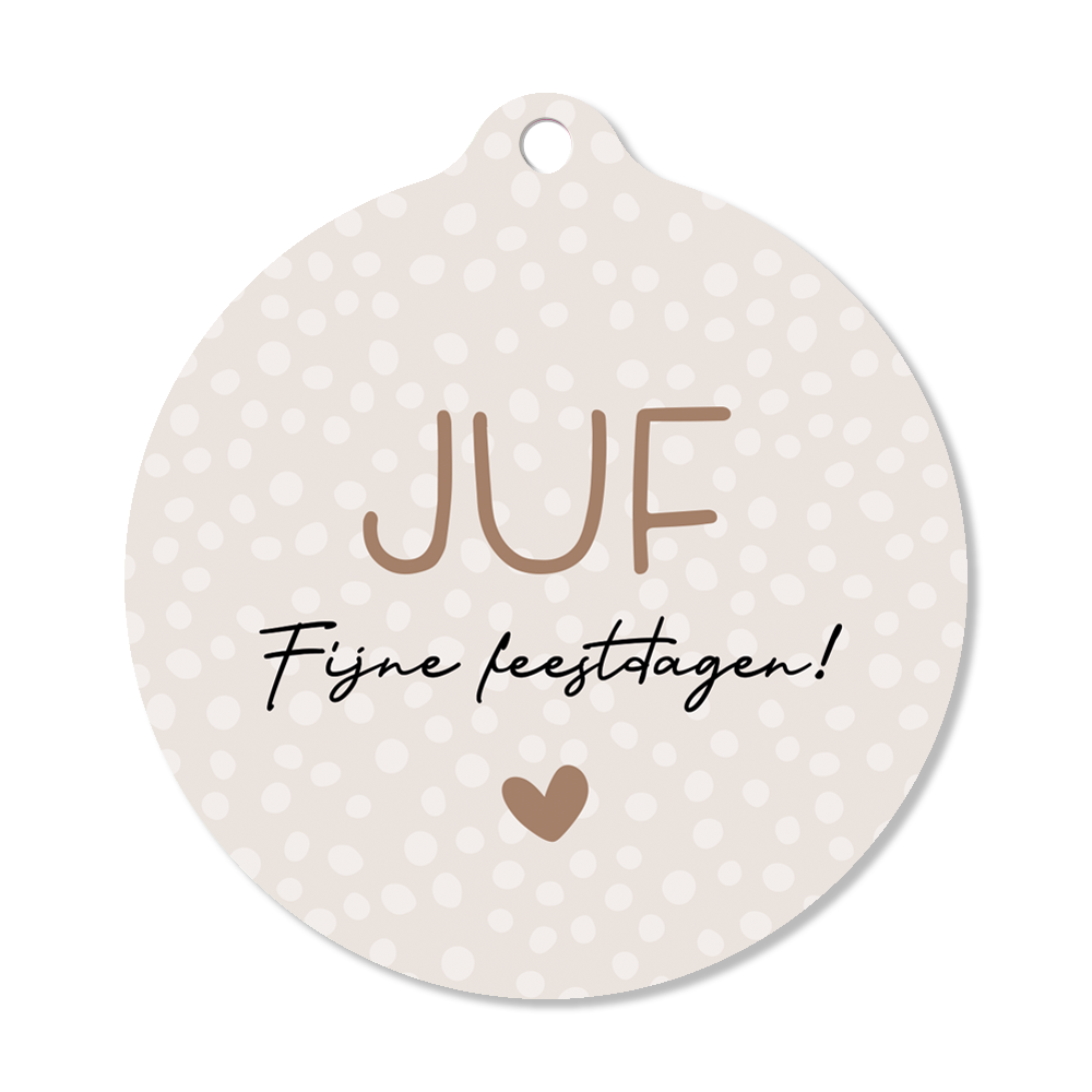 Label2X Kerstmis Kersthanger juf fijne kerstdagen