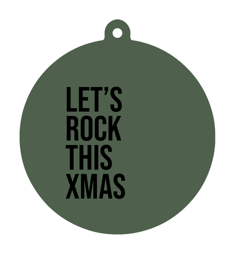 Label2X Kerstdecoratie Kersthanger let's rock this x-mas groen