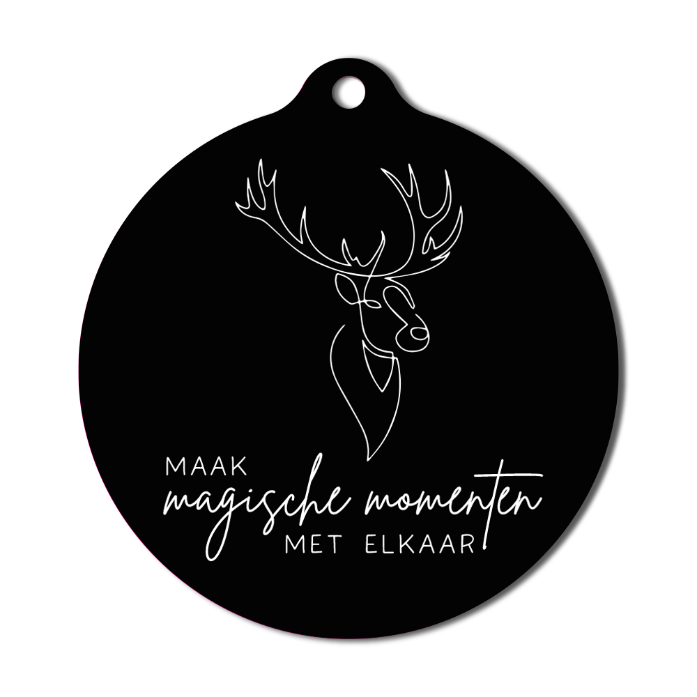 Label2X Kerstmis Kersthanger maak magische momenten zwart SKT-072 woonaccessoires homedecoratie