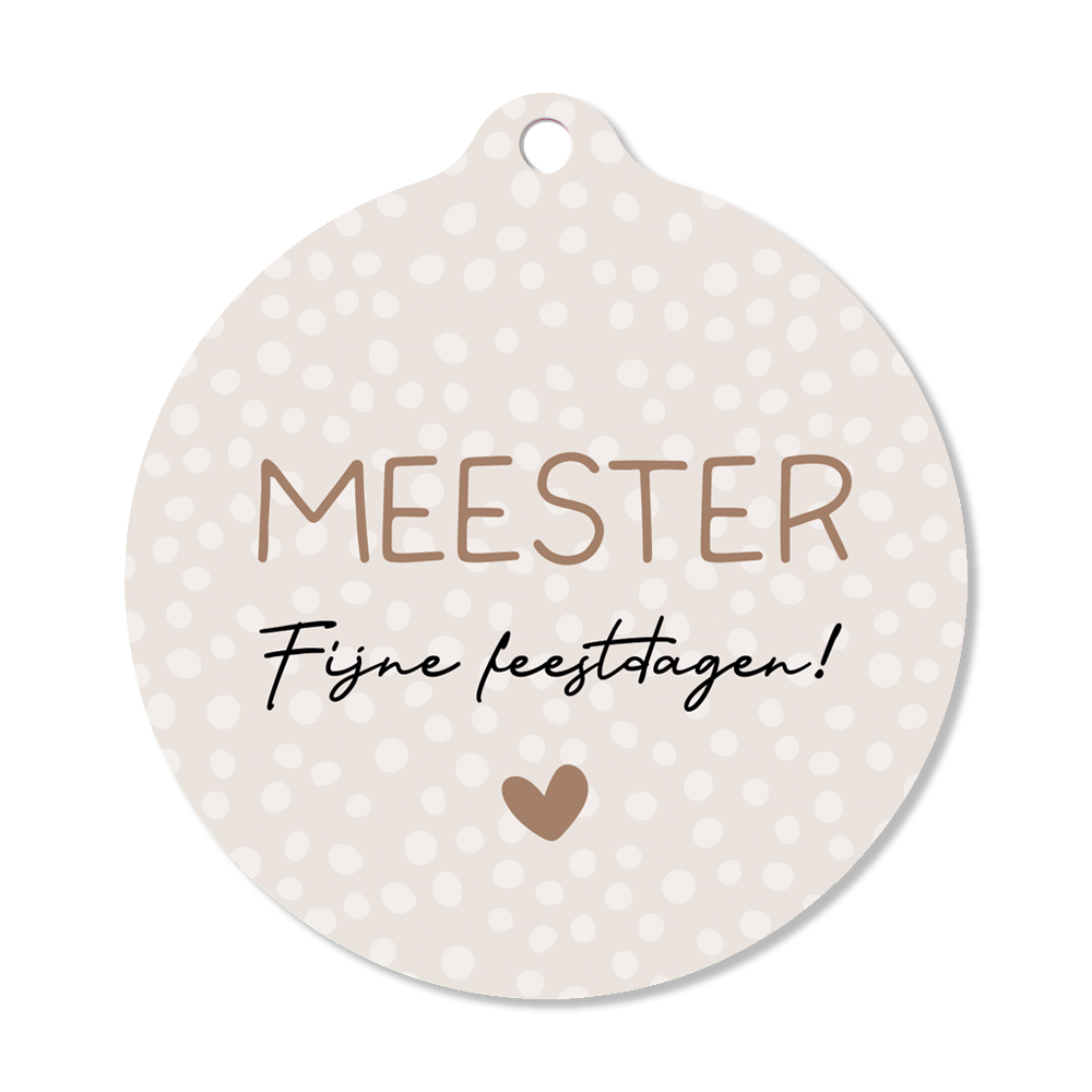 Label2X Kerstmis Kersthanger meester fijne kerstdagen 