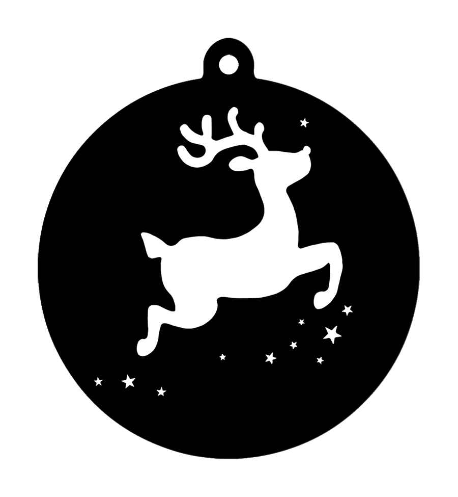 Label2X Kerstdecoratie Kersthanger rendier zwart