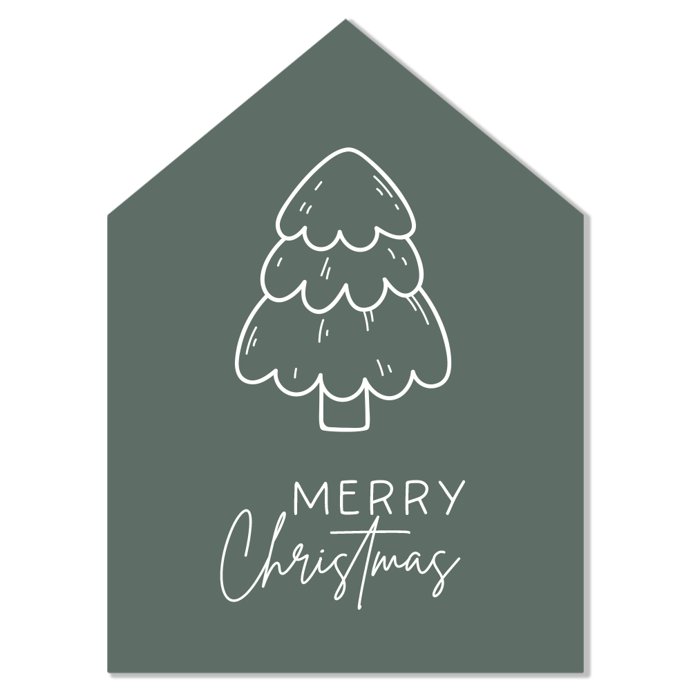 Label2X Kerstmis Kersthuisje merry christmas groen woonaccessoires homedecoratie