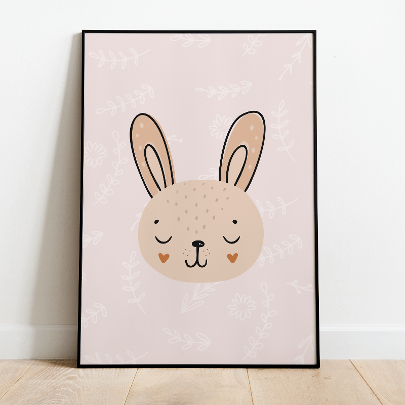 Label2X Kinderkamerposter Kinderkamer poster bunny