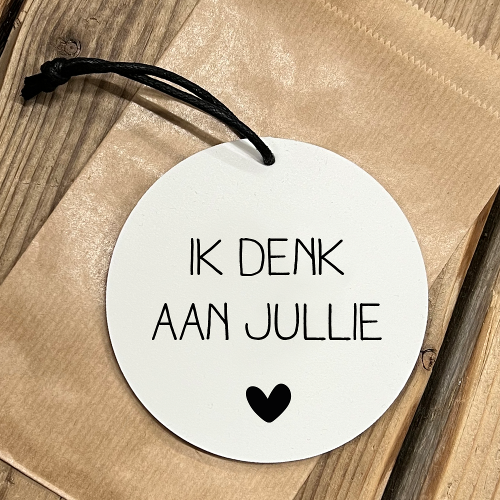 Label2X Minigift Minigift ronde hanger ik denk aan jullie 6090345556533 MGT-033 woonaccessoires homedecoratie
