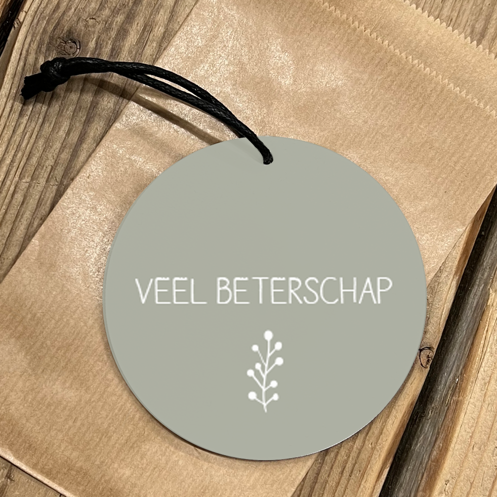 Label2X Minigift Minigift ronde hanger veel beterschap 6090336055021 MGT-031 woonaccessoires homedecoratie