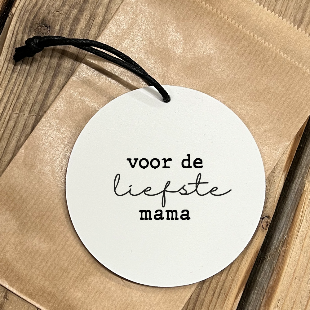 Label2X Minigift Minigift ronde hanger voor de liefste mama 6090338522521 MGT-015 woonaccessoires homedecoratie