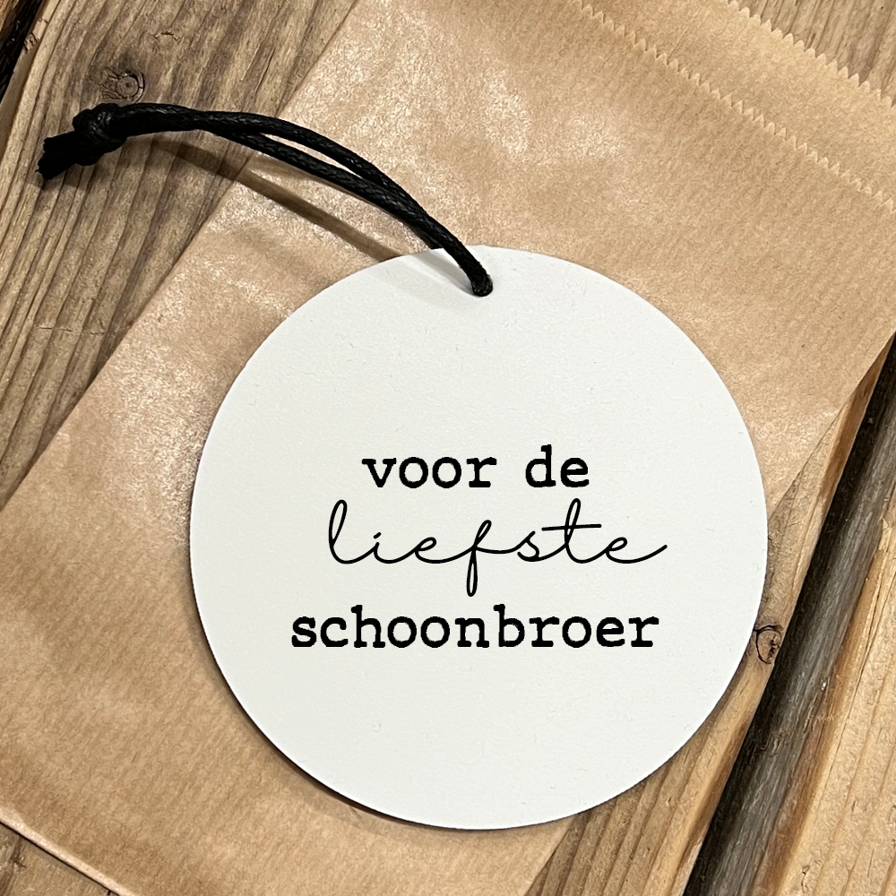 Label2X Minigift Minigift ronde hanger voor de liefste schoonbroer 6090341172195 MGT-020 woonaccessoires homedecoratie