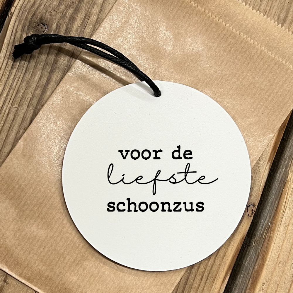 Label2X Minigift Minigift ronde hanger voor de liefste schoonzus 6090341155136 MGT-018 woonaccessoires homedecoratie