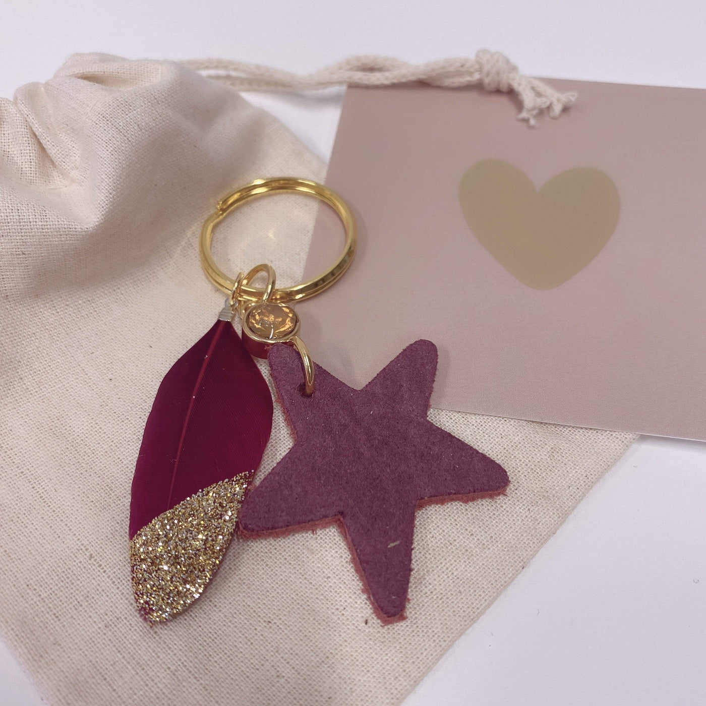 Label2X Minigift Minigift sleutelhanger bordeaux star