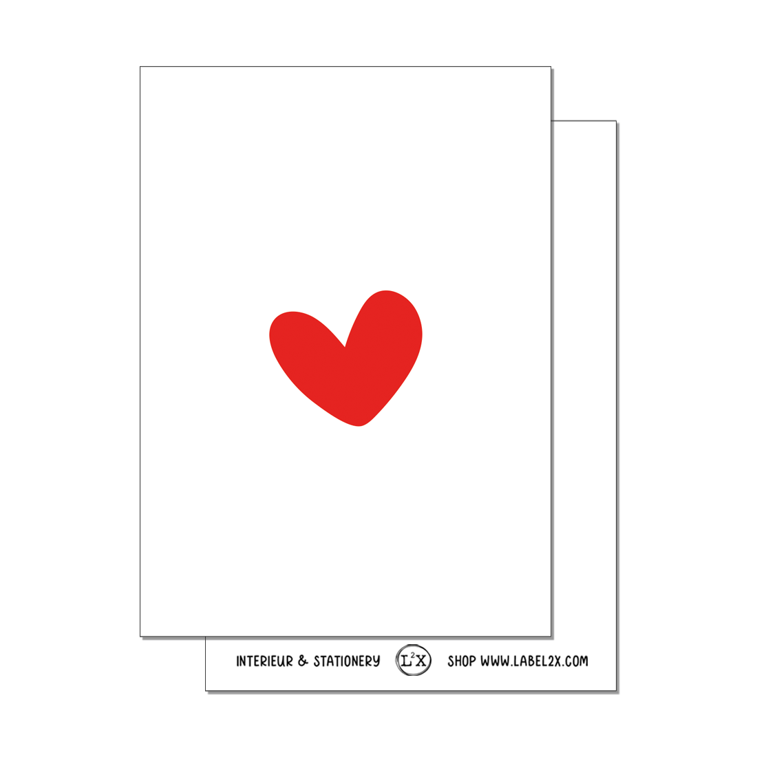 Label2X Kaarten Minikaart hartje rood KA-023 woonaccessoires homedecoratie