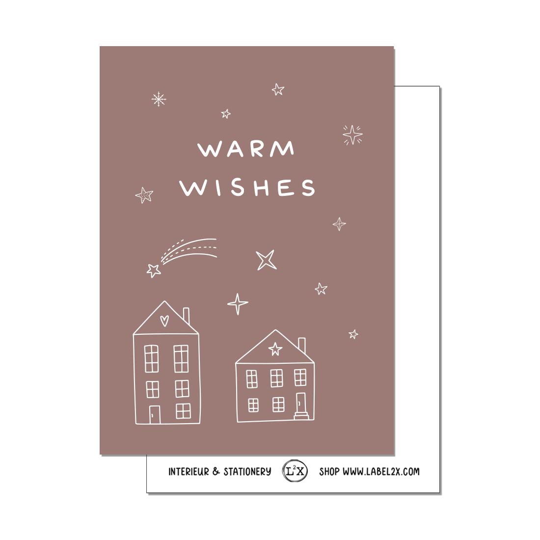 Label2X Kaarten Minikaart warm wishes woonaccessoires homedecoratie