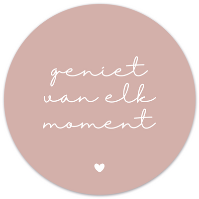 Label2X Muurcirkel Muurcirkel geniet van elk moment roze woonaccessoires homedecoratie